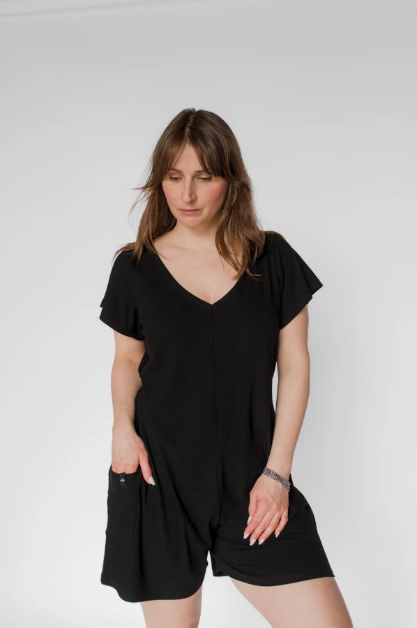 LOUVE # ROMPER RIB NOIR LOUVE # ROMPER RIB NOIR