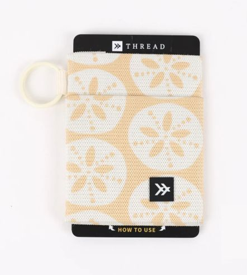 THREAD # ELASTIC WALLET SAND DOLLAR - - THREAD WALLETS LLC
