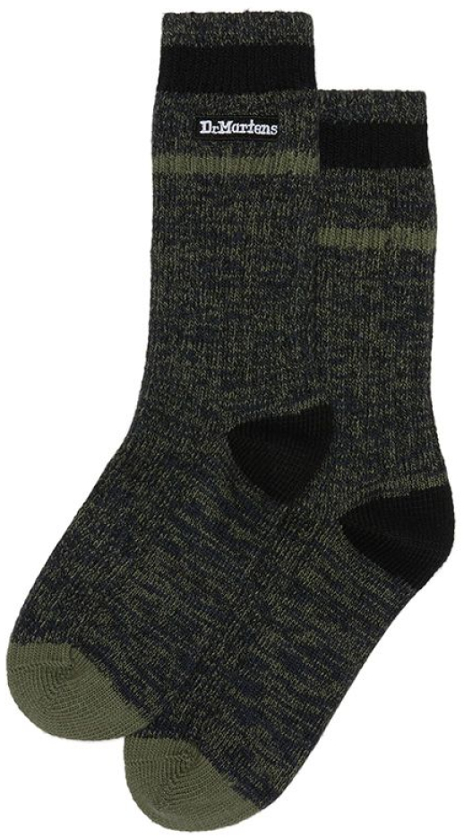 DR.MARTENS# MARL SOCK NOIR/VERT - - DR MARTENS