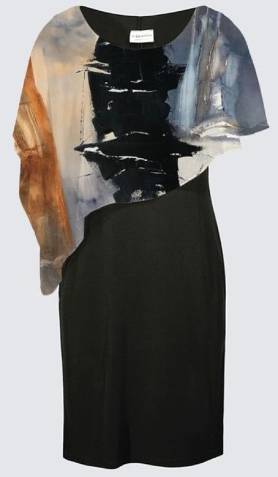 SOPHIE LAMBERT # JONI CAPE DRESS PERLE N - - COLLECTION SOPHIE LAMBERT