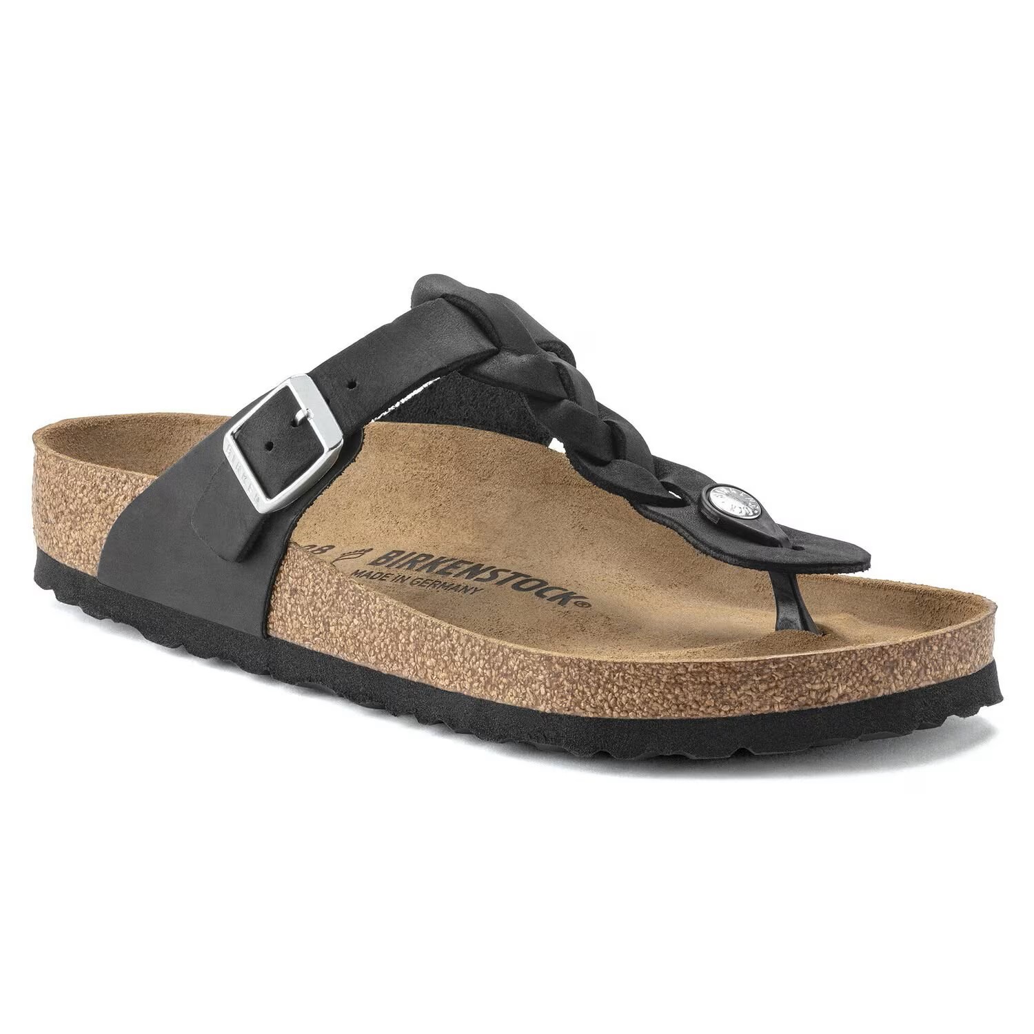 BIRKENSTOCK # GISEH BRAIDED LEATHER NOIR