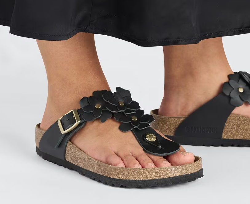 BIRKENSTOCK # GIZEH NOIR FLEURS