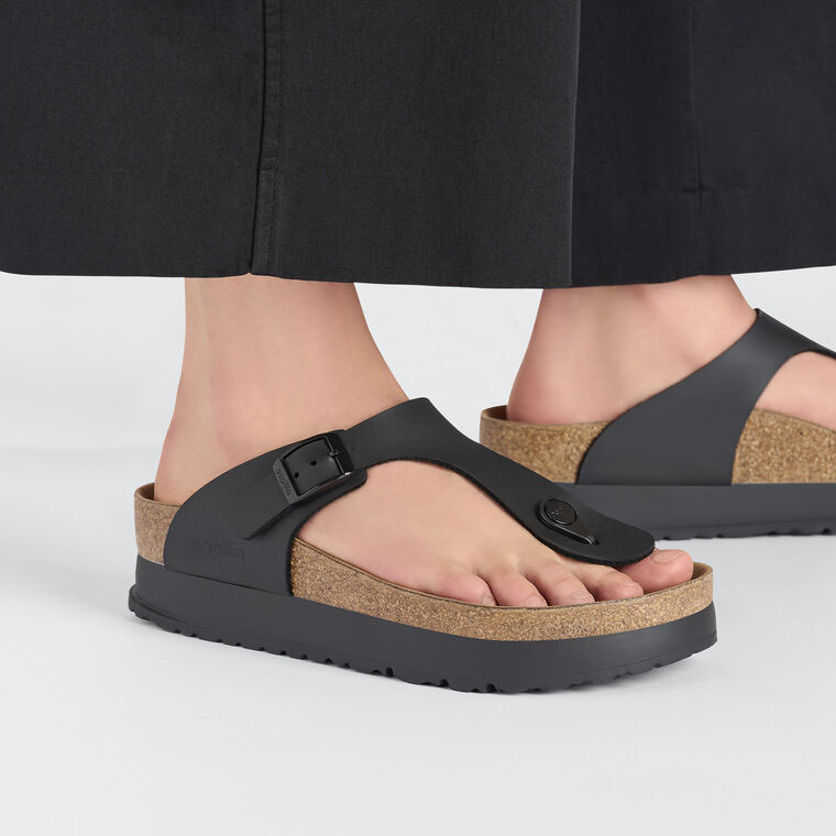 BIRKENSTOCK # GIZEH VEGAN PLATFORM NOIR