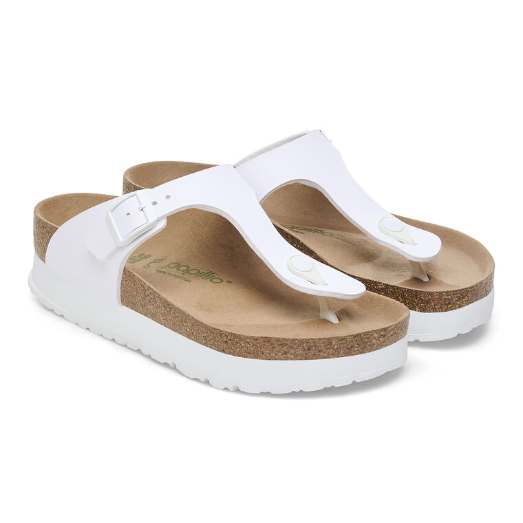BIRKENSTOCK # GIZEH VEGAN PLATFORM BLANC