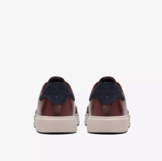 CLARKS #CODE C TIE FOCUS MOHAGANY COGNAC