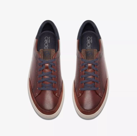 CLARKS #CODE C TIE FOCUS MOHAGANY COGNAC