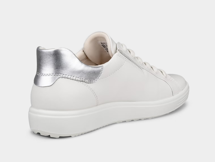 ECCO #SOFT 7 EASY SLIP LACE BLANC/ARGENT