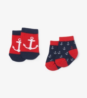 HATLEY # BAS BÉBÉ ANCRE ROUGE/MARINE